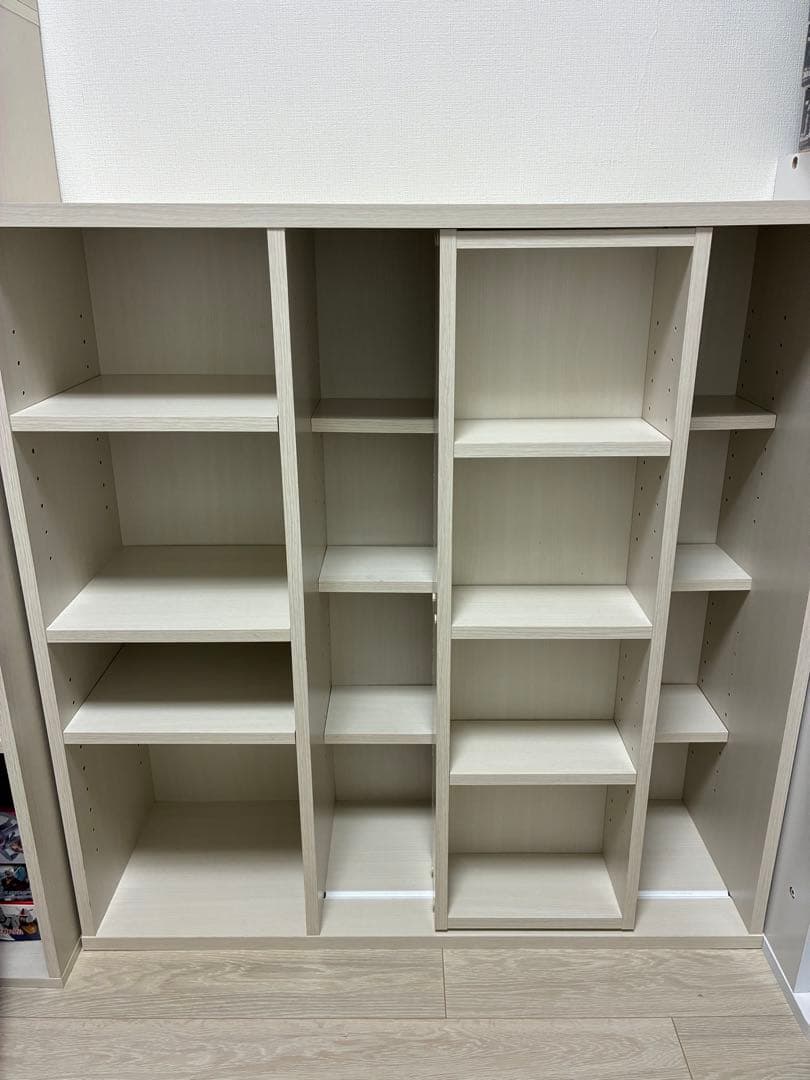 完成品 本棚 書棚 スライド式 幅90 シングル 4段 木製 漫画 収納 大容量