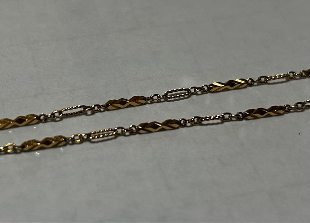 切子チェーンネックレス　造幣局刻印　18K