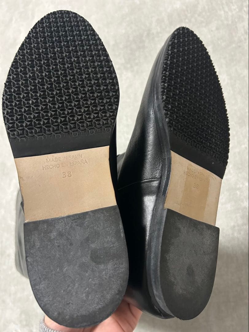 美品　REMME ブレンタ38 ブラックレザー　本革　ロングブーツ インヒール