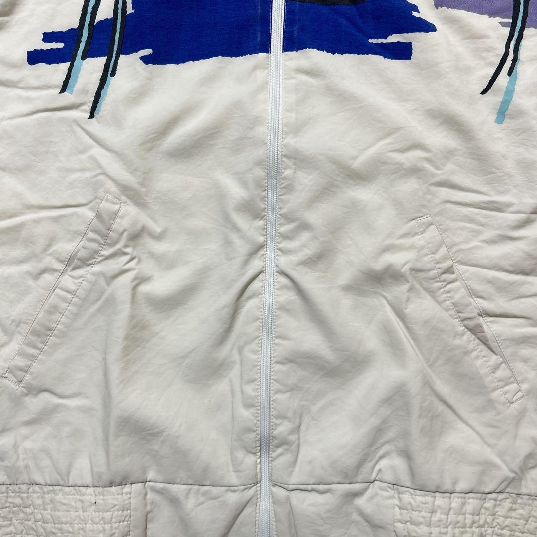 90s adidas ステファンエドバーグ ウィンドブレーカー L 白 青