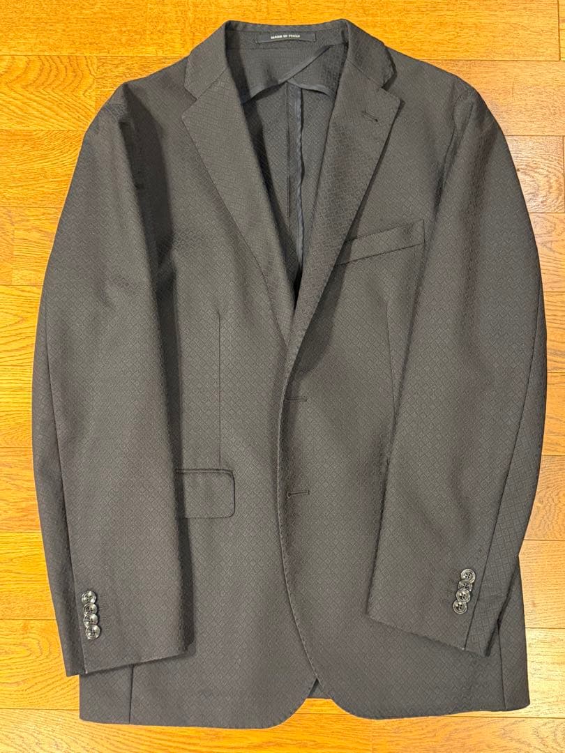 定価10万 逸品！タリアトーレ アンコン テーラードジャケット 織柄 ネイビー