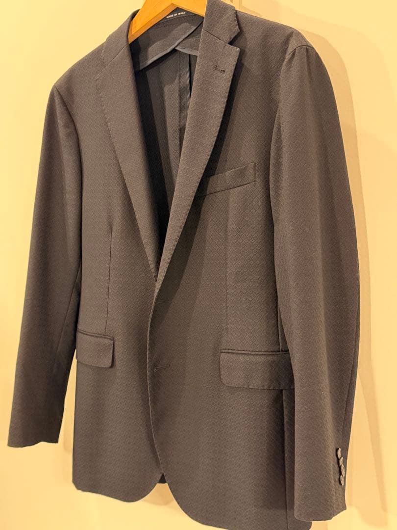 定価10万 逸品！タリアトーレ アンコン テーラードジャケット 織柄 ネイビー