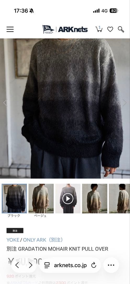 YOKE (別注)GRADATION MOHAIR KNIT PULL OVER