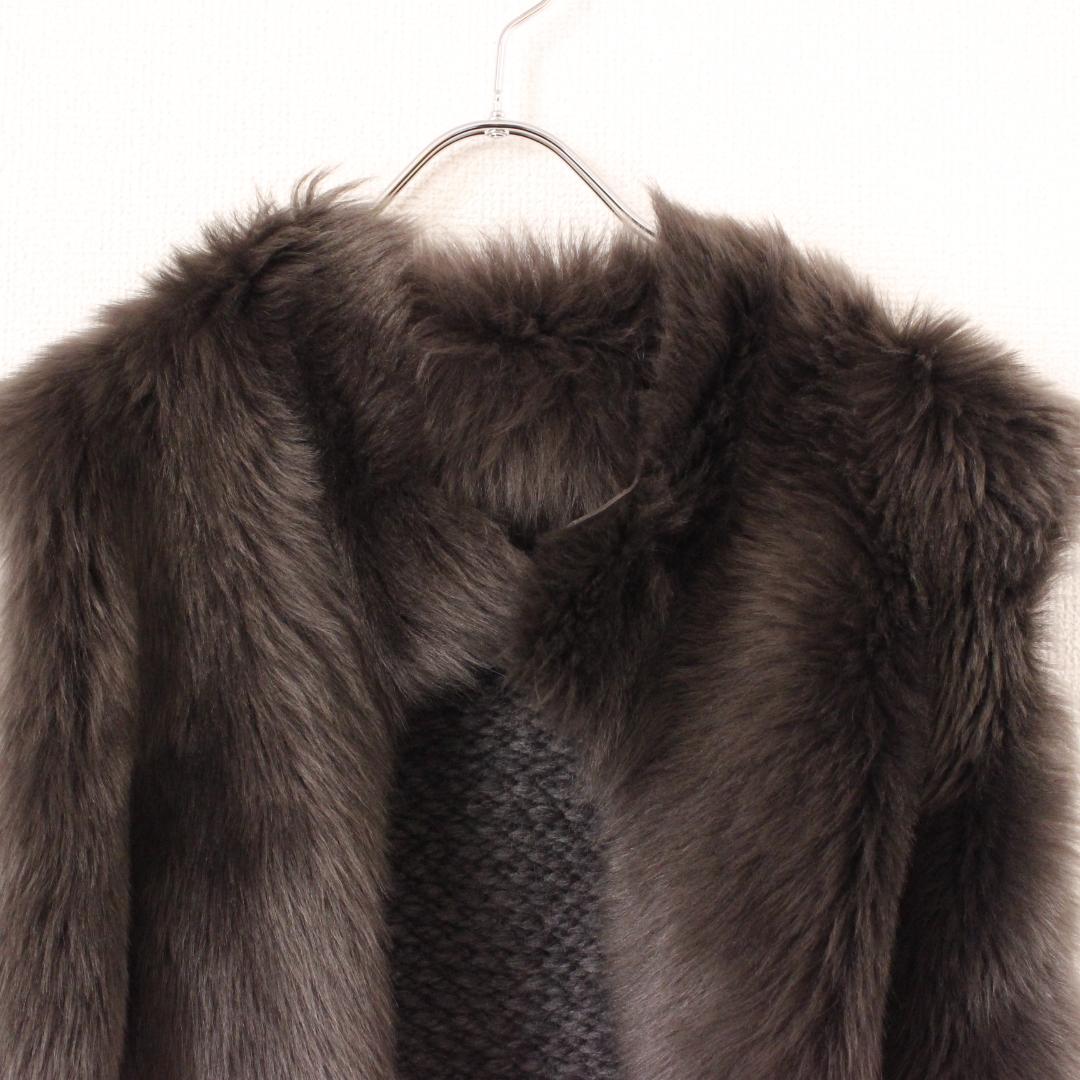 GUSHLOW&COLE ニット切り替えムートンベスト アルパカ