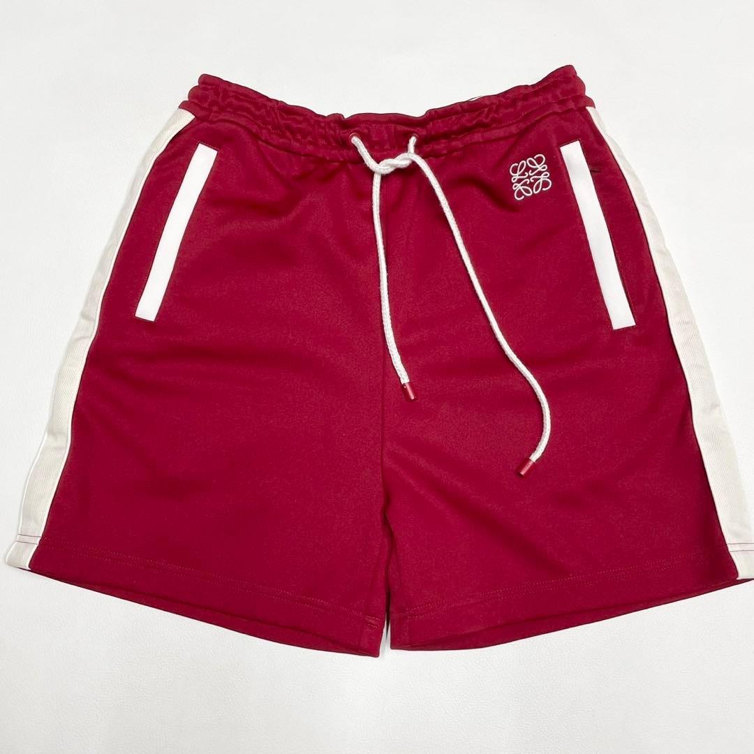 美品 LOEWE ロエベ ハーフパンツ ショートパンツ アナグラム レッド 赤