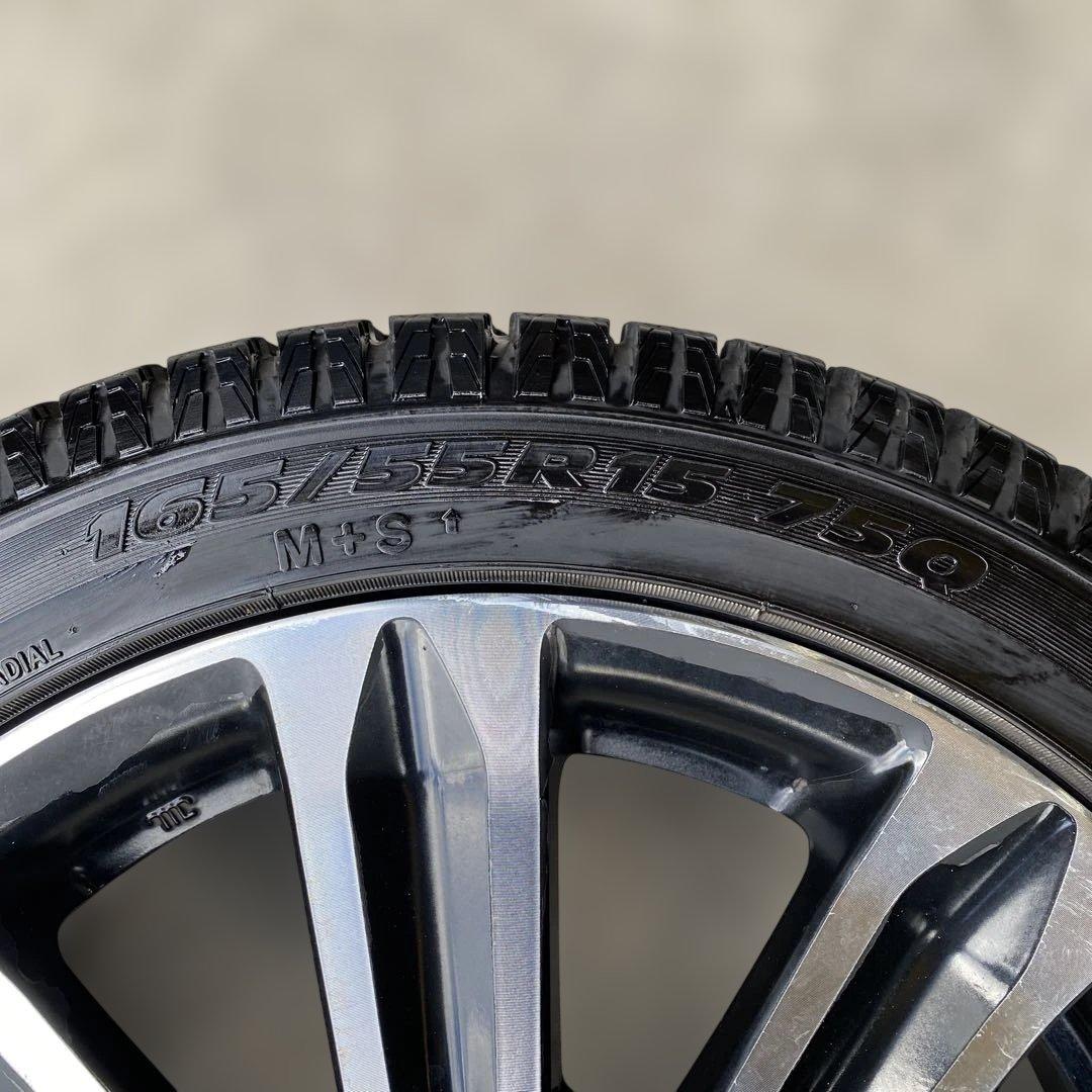 中古バリ溝トーヨースタッドレスセット165/55R15 ウェイク、タント