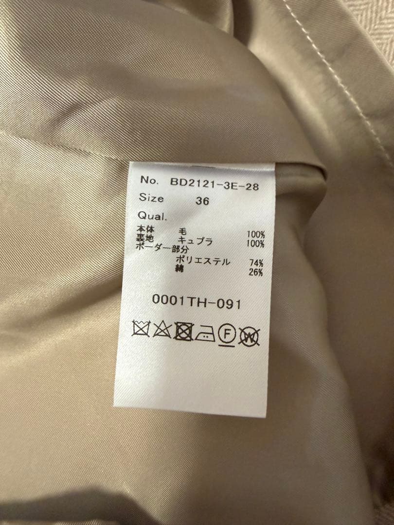 美品　ボーダーズアットバルコニー WOOL HERRINGBONE DRESS