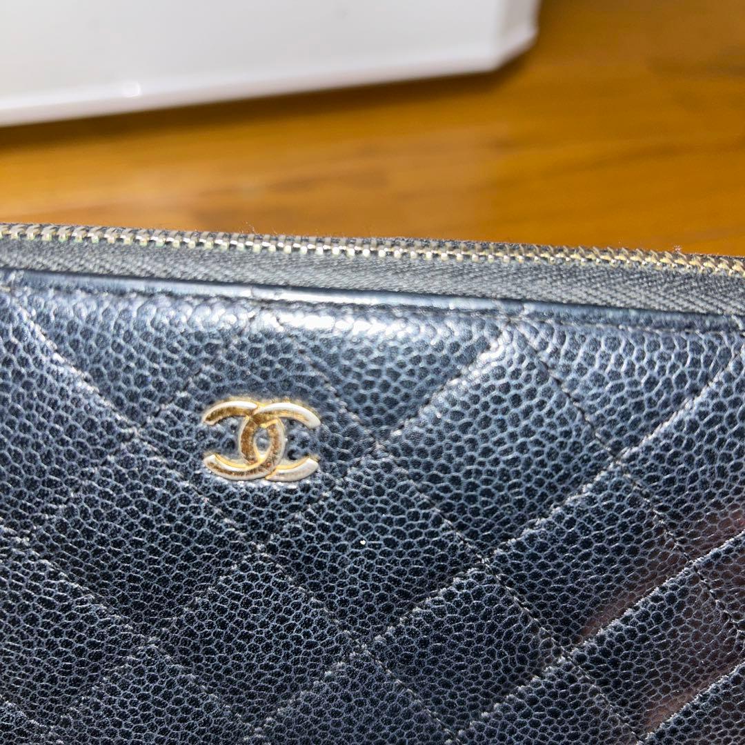 CHANEL シャネル キャビアスキン 黒 長財布