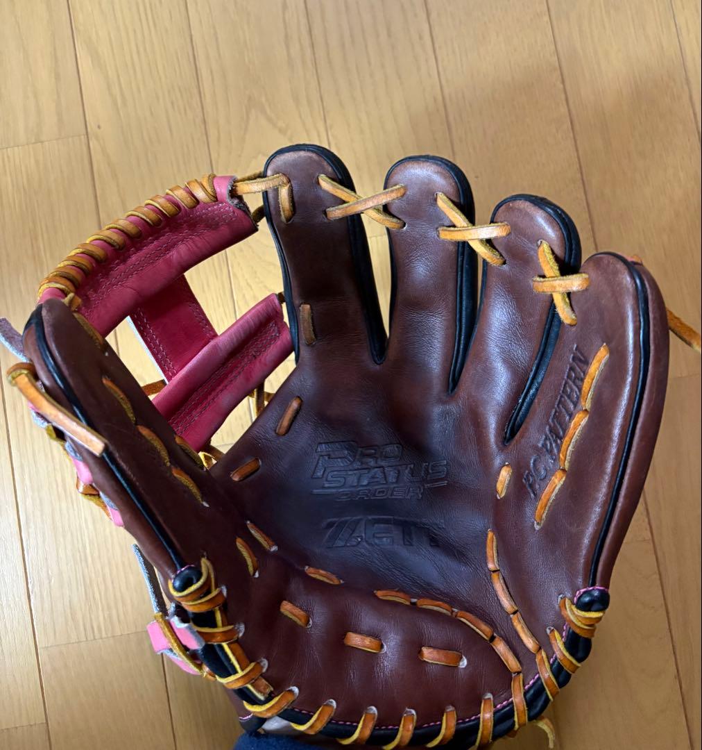 ZETT 軟式グローブ 黒/ピンク 右投げ用