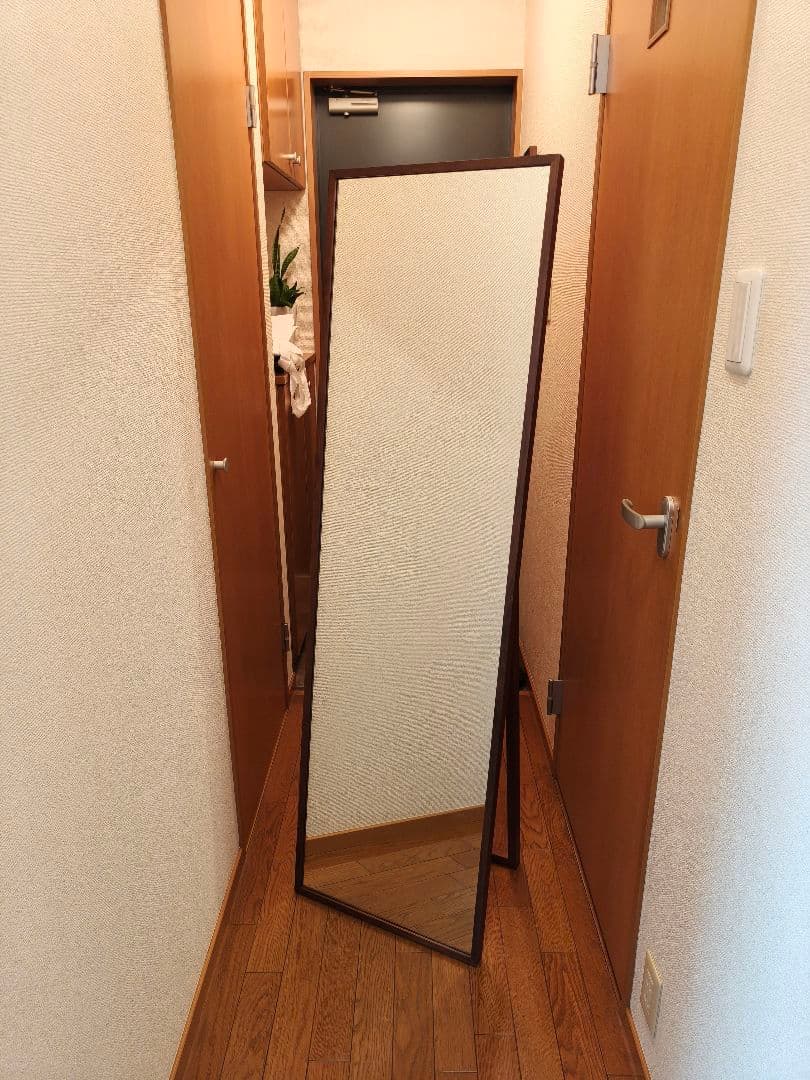 【美品】ウォールナットスタンドミラー　無印良品