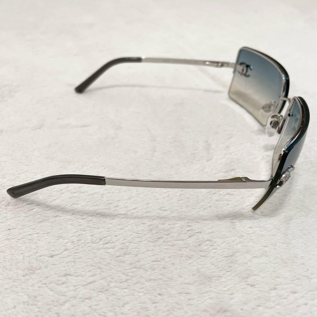 美品✨CHANEL シルバー グラデーション サングラス　ココマーク　リムレス