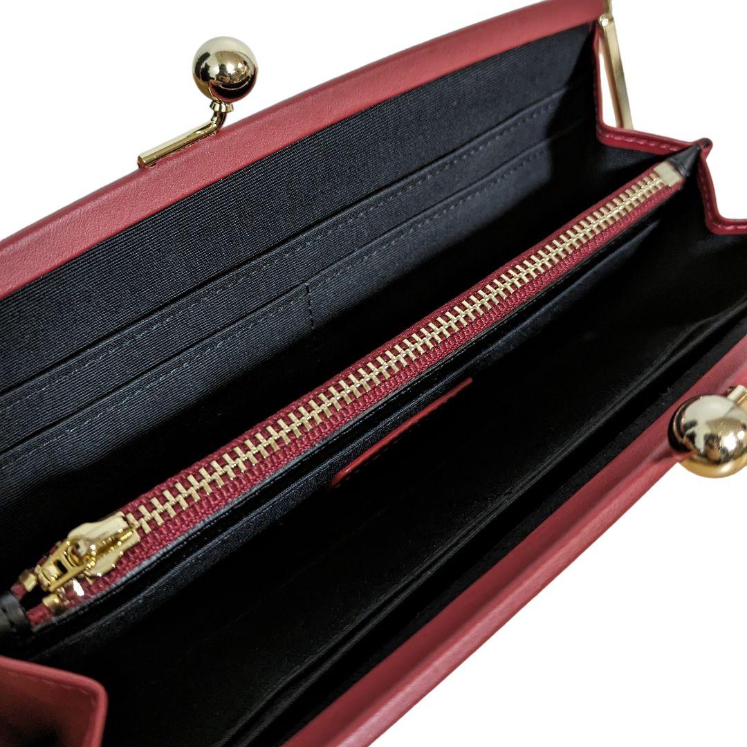 新品 ポールスミス がま口長財布 PSレターズ レッド レディース