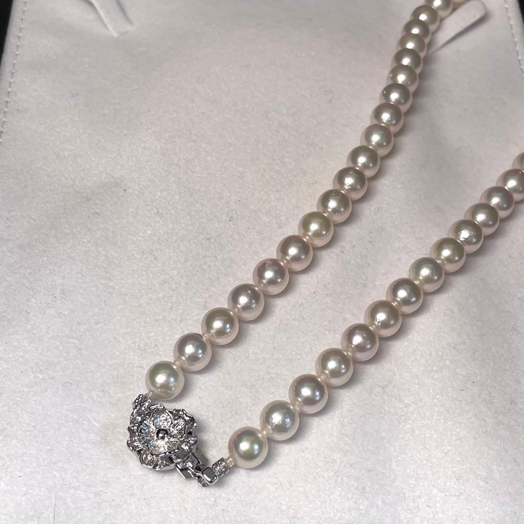 【高島屋 大珠 】美品 あこや真珠パールネックレス 8.0-8.4mm テリ強