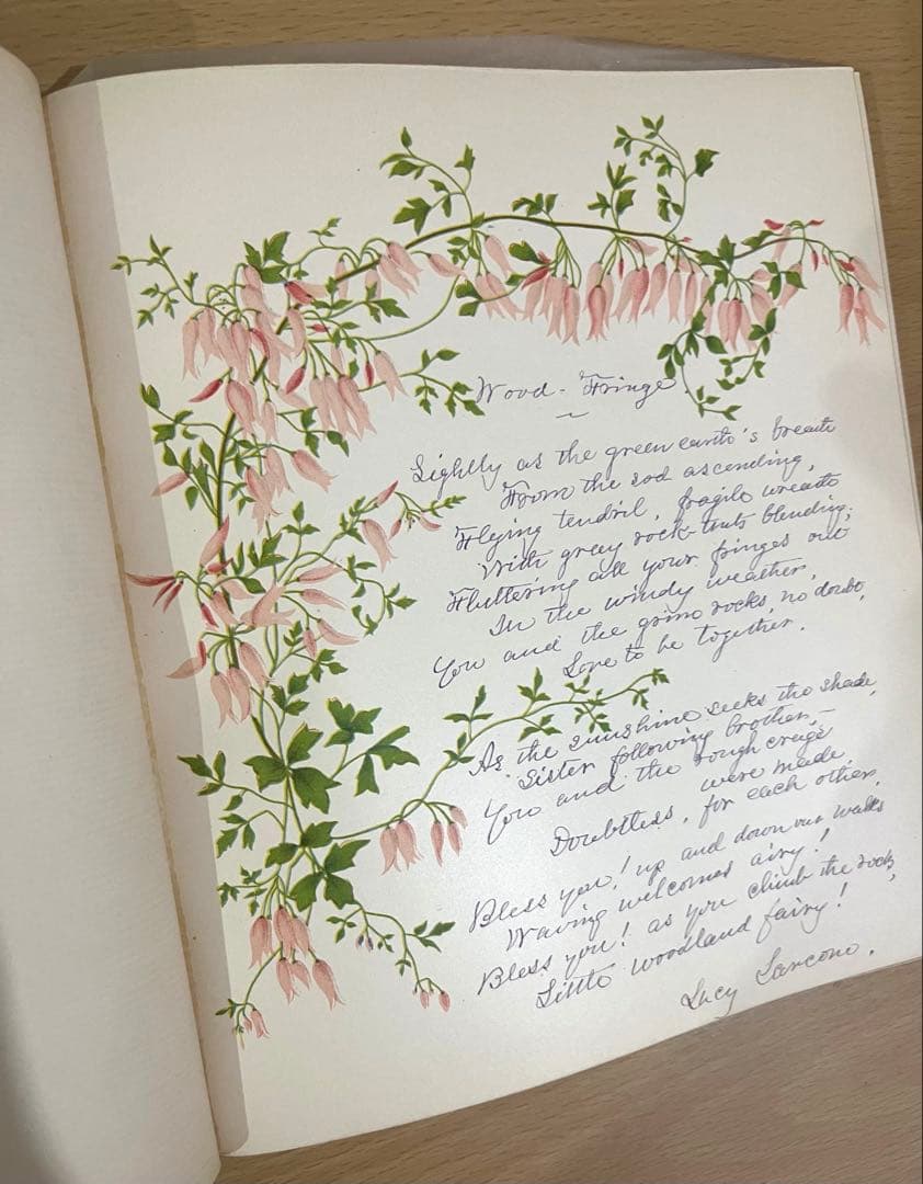 NO.322古書 アンティーク洋書 絵本 ビクトリアン 詩集 ボタニカルアート