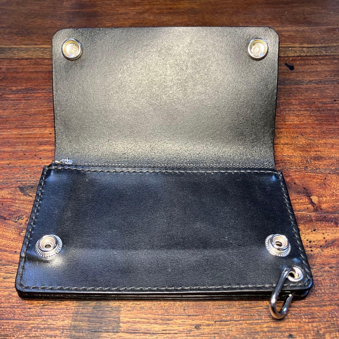 k@2様オーダー品 ミドルトラッカーウォレット　ブラック　国産本革