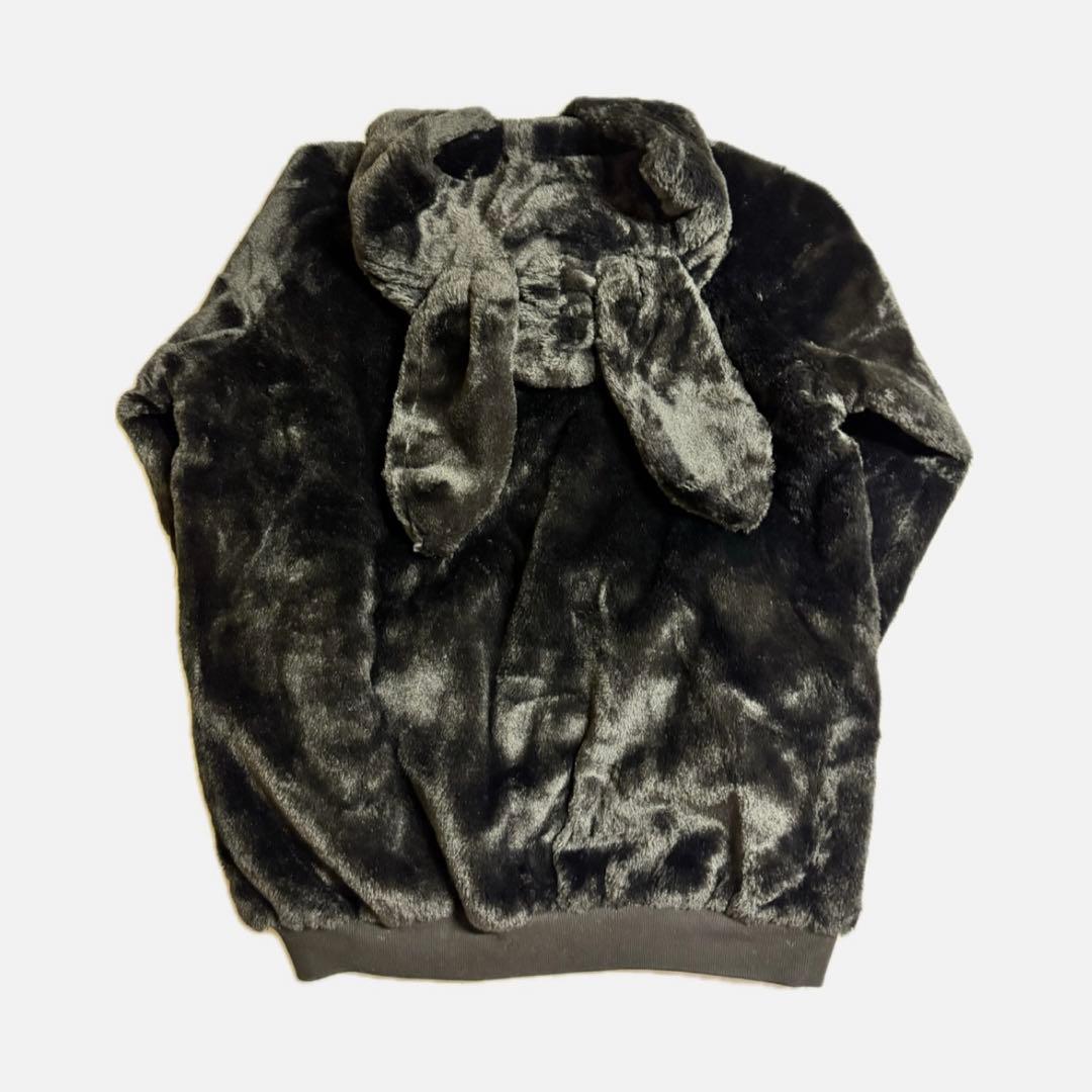 る*ね様 REFLEM ウサギ耳 ファージャケット 黒 ファーパーカー