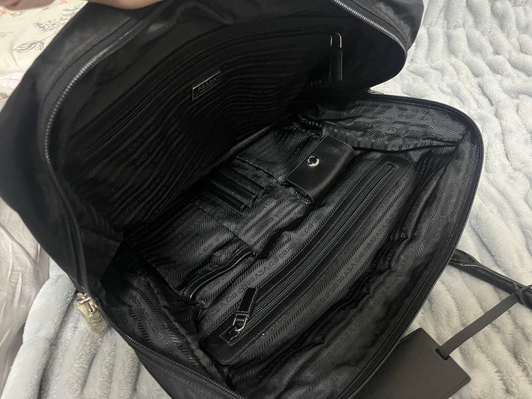 PRADA プラダ ビジネスバッグ カバン ナイロン レザー 黒