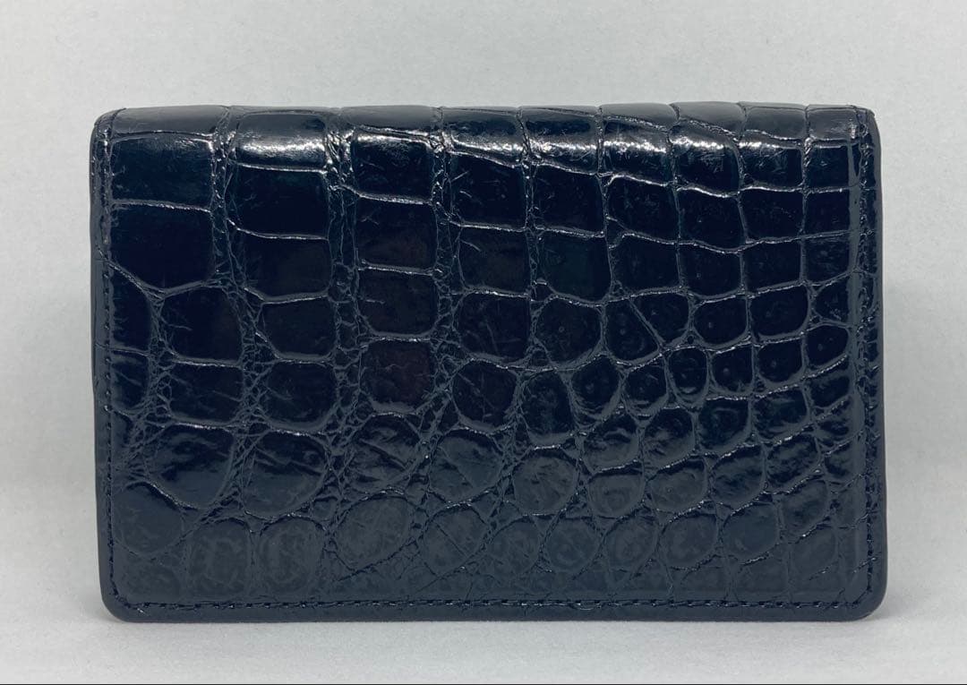 池田工芸 クロコダイル カードケース ブラック/ブルー
