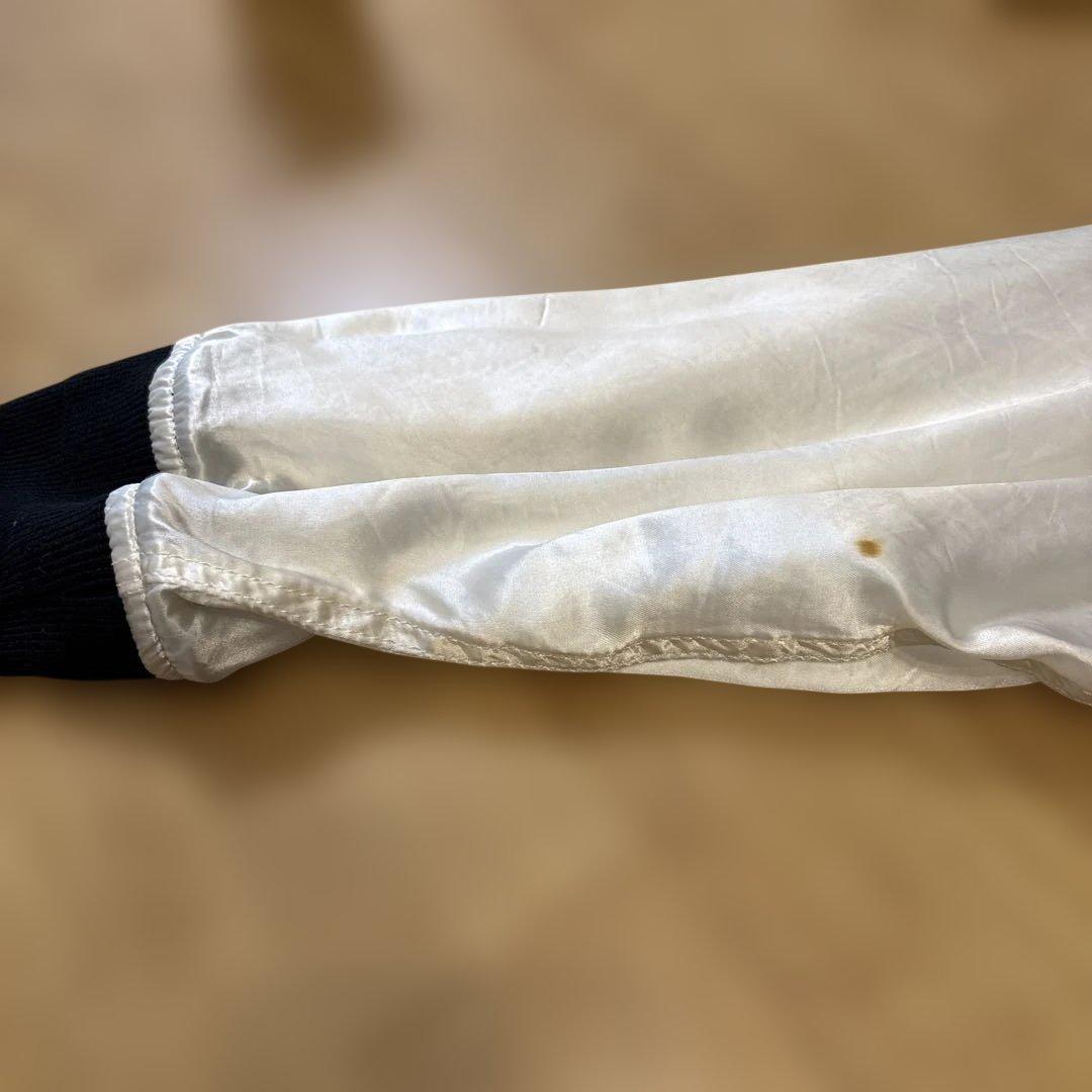 ブラックコムデギャルソン シルバー サテン風 スカジャン Mサイズ