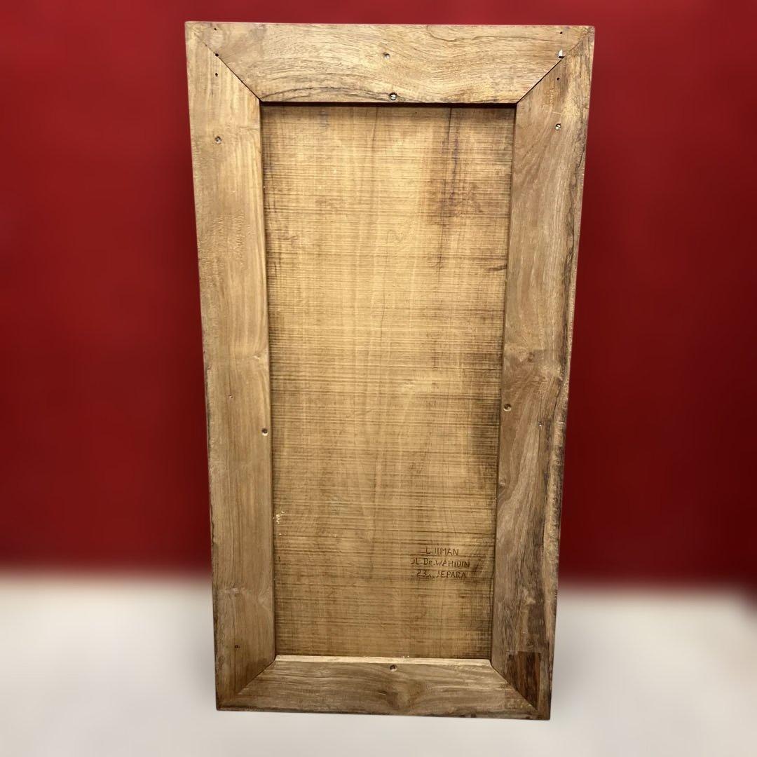 時代　木彫　浮き彫りの額A 約95×49.5㎝　東さ8-0131①