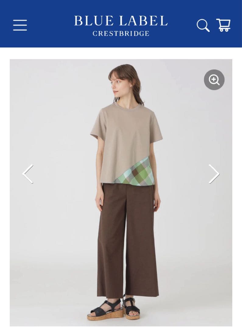 BLUE LABEL CRESTBRIDGE◆ベージュ Tシャツ◆サイズ38