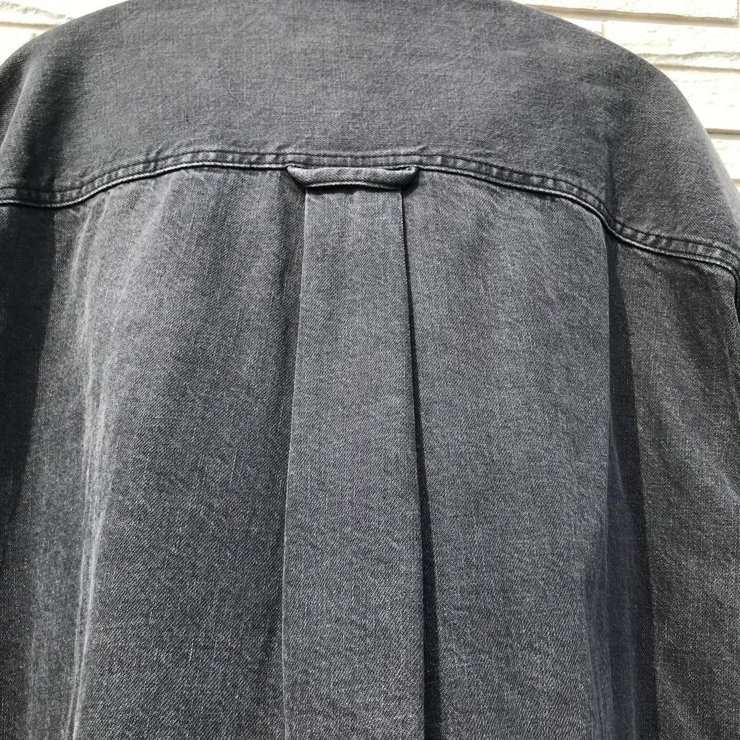 MB　シャツジャケット　M　デニム　ウォッシュブラック　he024