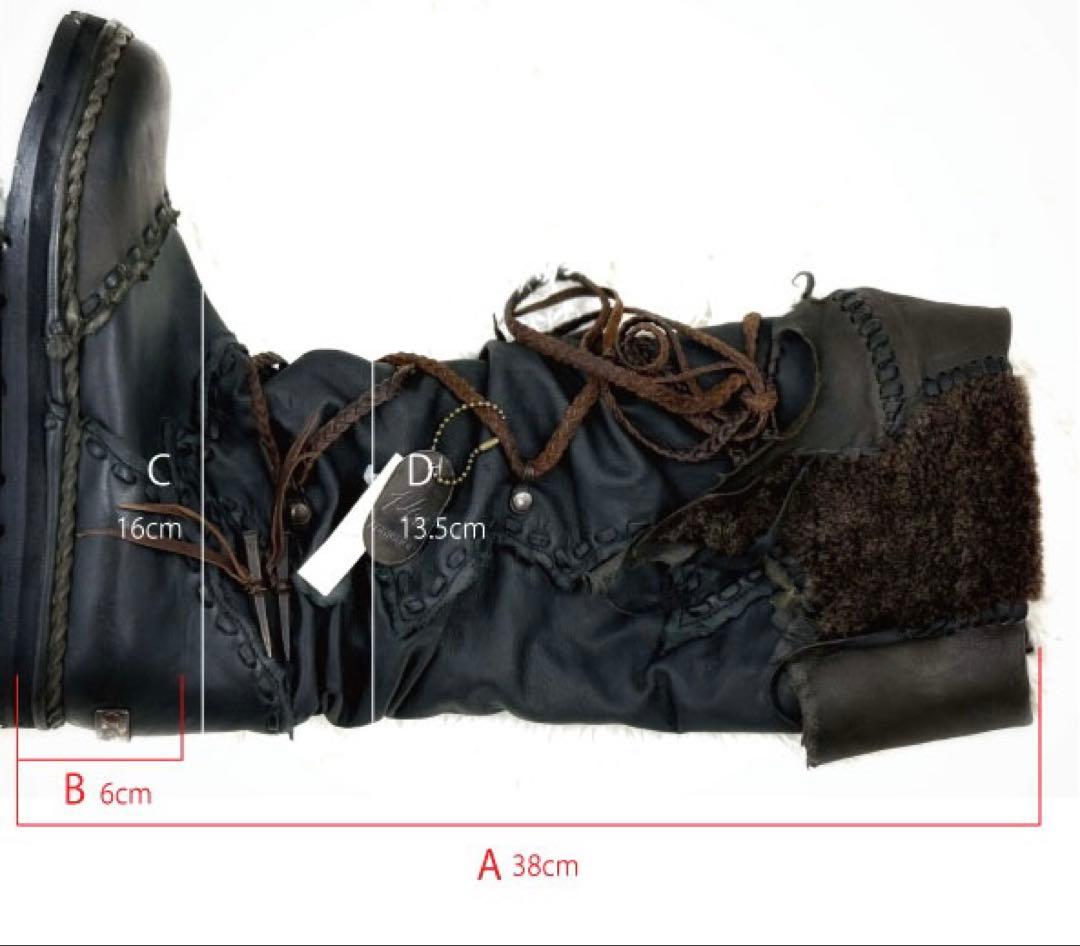 【新品未使用タグ付き】14th Addiction 毛皮付きロング編み上げブーツ