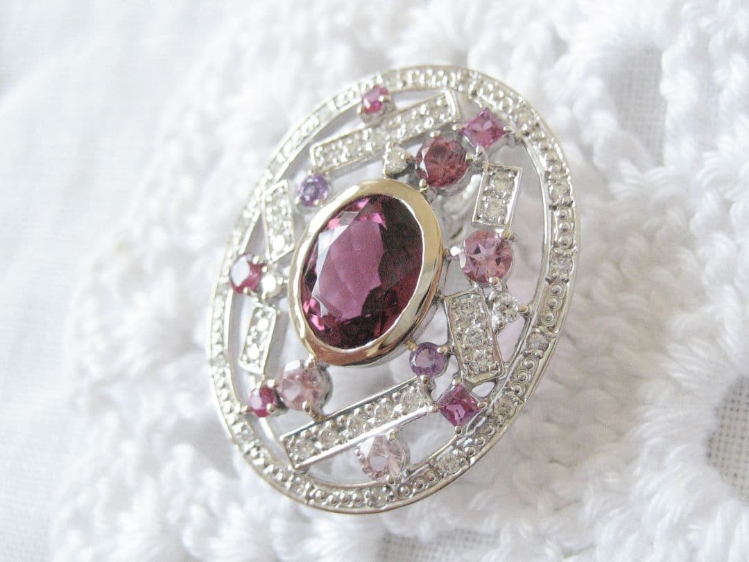 K14WGルベライト×ダイヤチャーム