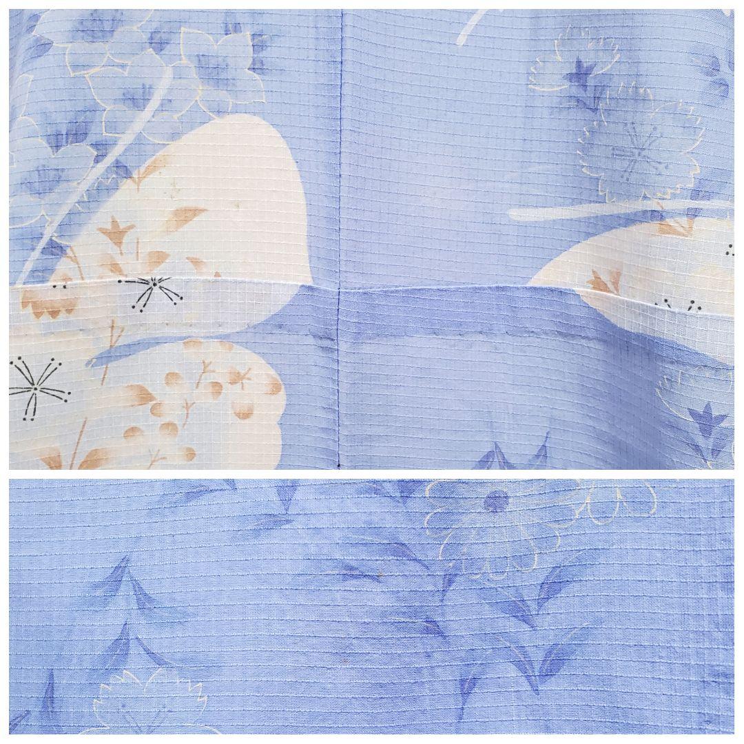 A5 こむさでもーど 綿紅梅 蝶々模様 夏物 着物 浴衣・半幅帯 2点セット