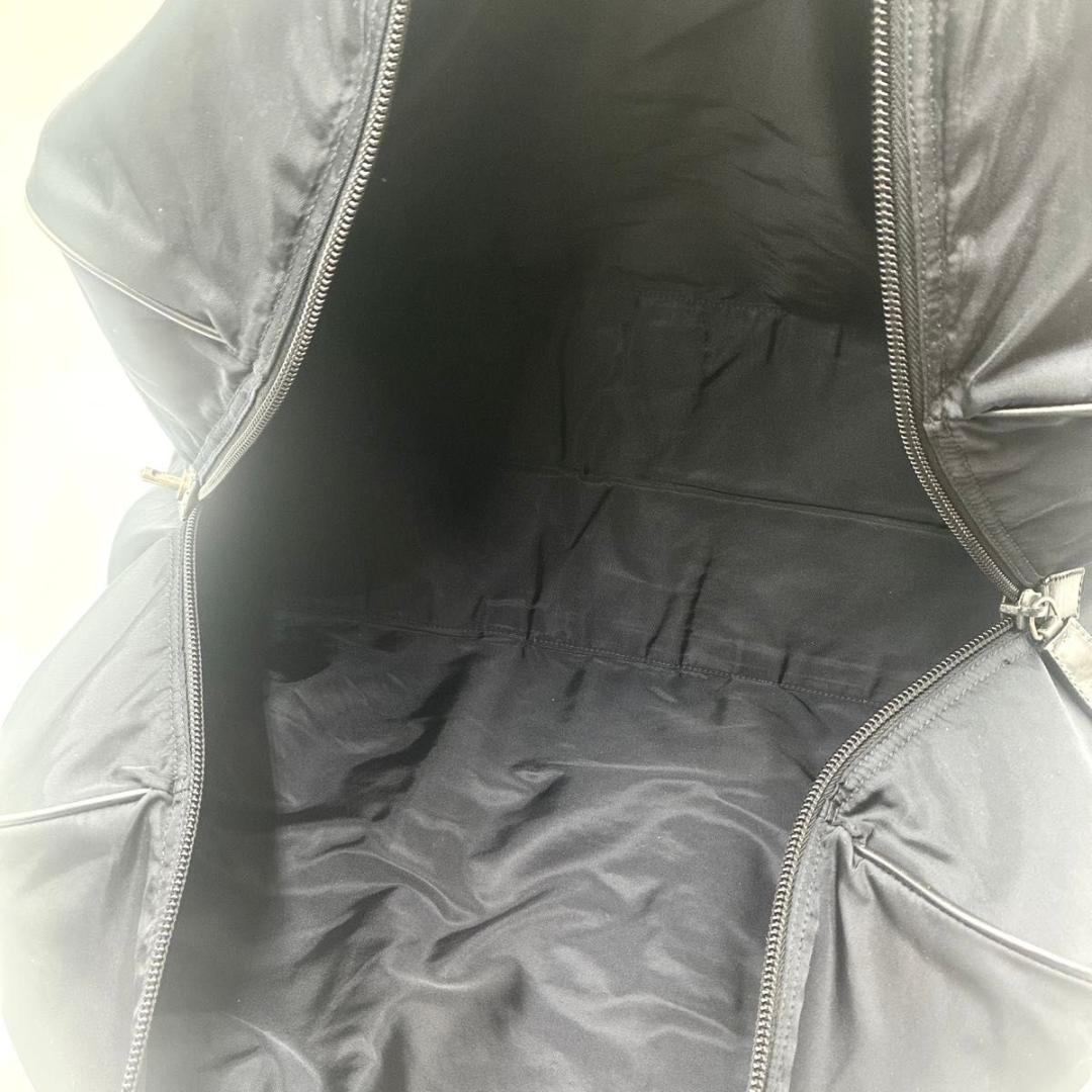 美品 プラダ ボストンバッグ ナイロン サフィアーノ 白タグ 大容量 ブラック