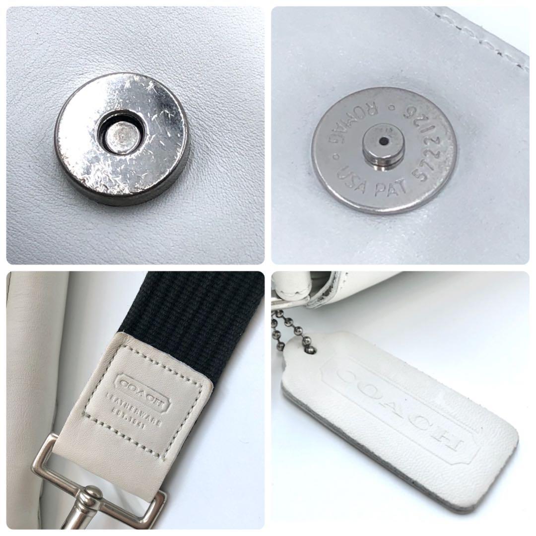 USA製 オールドコーチ ショルダーバッグ フラップ ホワイト レザー