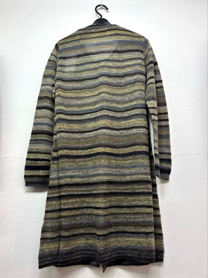 ☆新品☆佐藤繊維 モヘヤ混グラデーションボーダー ロングカーディガン