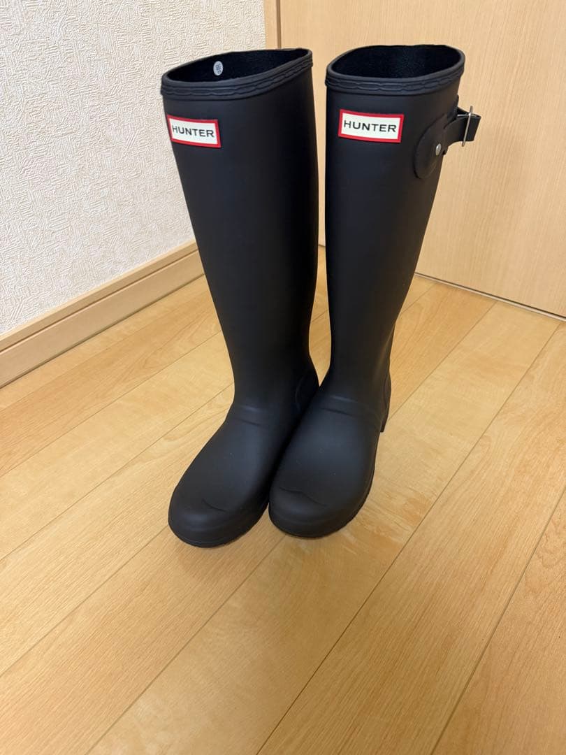 【新品未使用】HUNTER ブラック レインブーツ　長靴