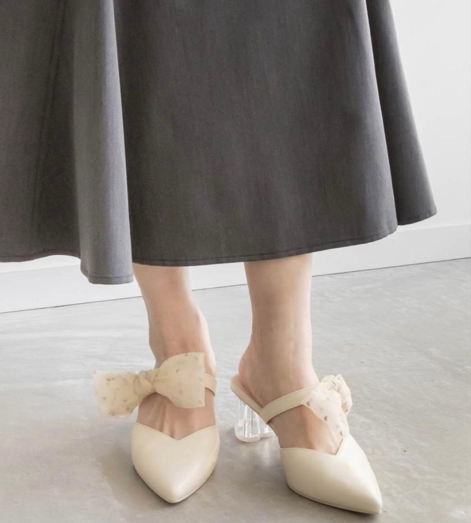 ランダRANDA HEARTCOLLECTION2WAYハート刺繍リボンミュール