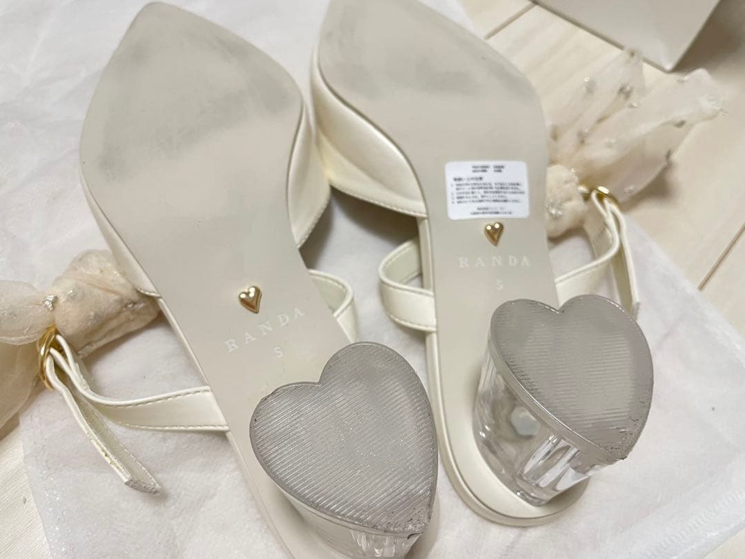 ランダRANDA HEARTCOLLECTION2WAYハート刺繍リボンミュール