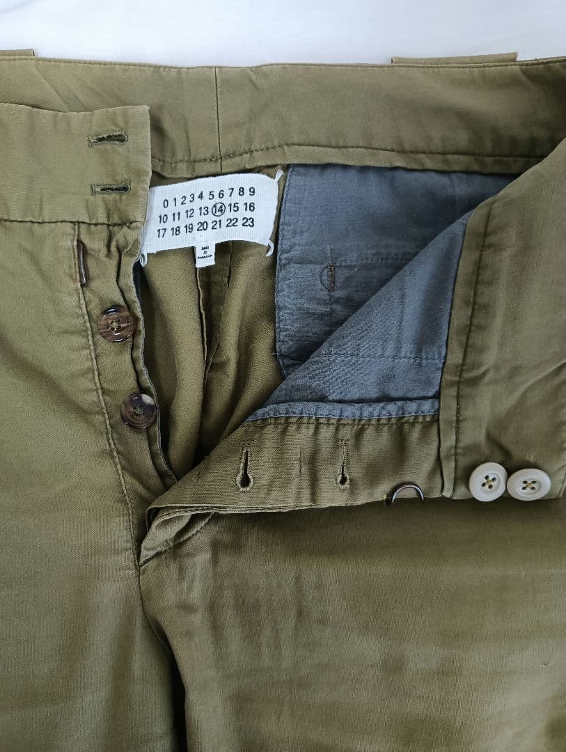 名作 Martin Margiela アナトミックパンツ カーキ 46