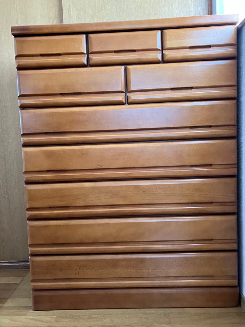 木製タンス　10引き出し ブラウン