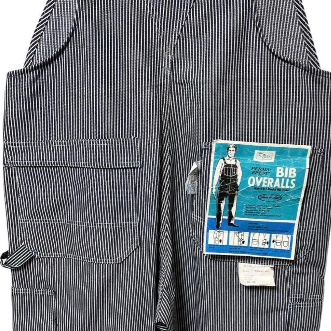 70s DEAD STOCK sears オーバーオール ヒッコリーストライプ