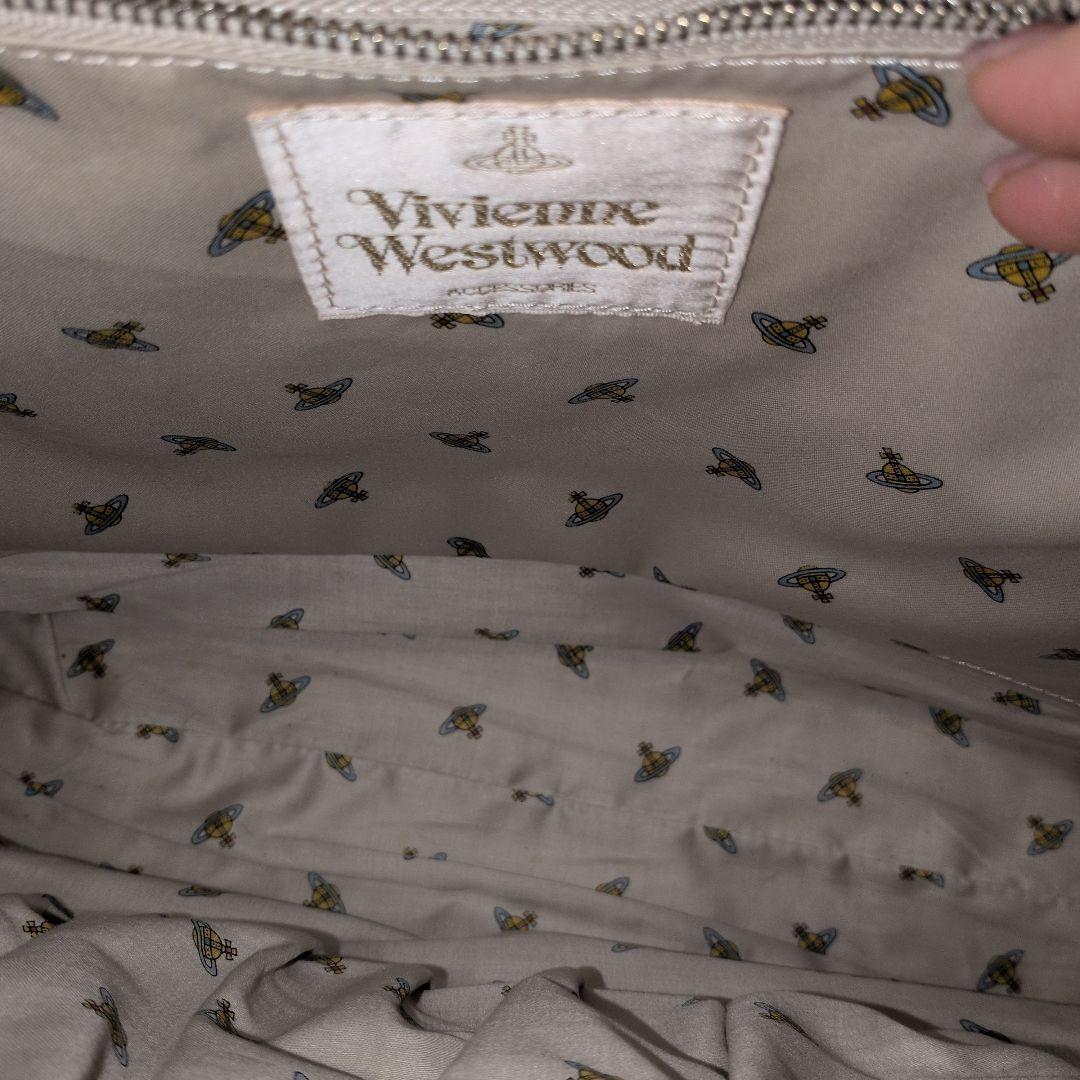 希少美品Vivian Westwood　ホワイト　 レザー　ビジネスバッグオーブ