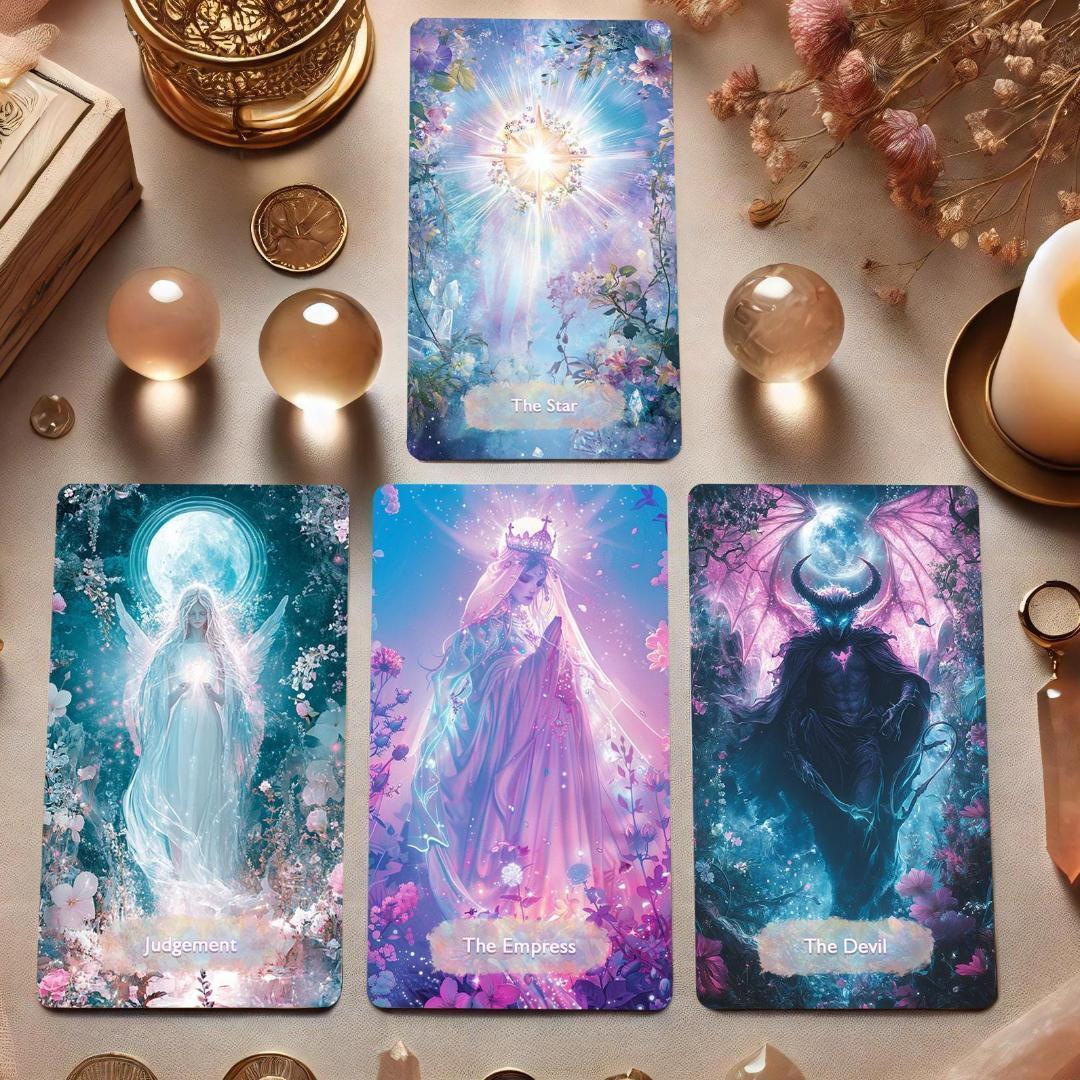 希少✨金縁ver入荷1点のみ✨超美麗イラスト✨神秘的な異世界ファンタジータロット