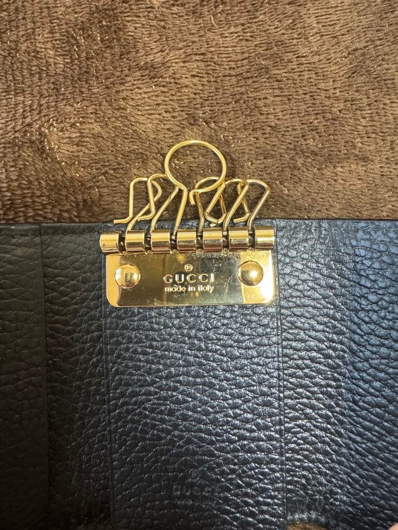 GUCCI GGパターン キーケース ブラック/グレー