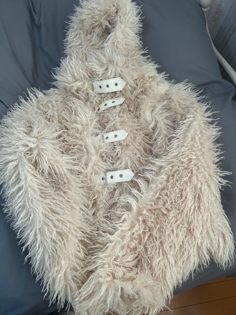 LONG FAUX FUR BELTED ジャケット