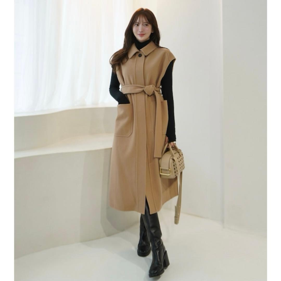 【heyon】rever gilet coat \"Cécile\" / camel