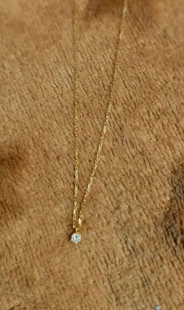 agate アガット　k18 ダイヤモンド　ネックレス　0.05ct 磨き直し済