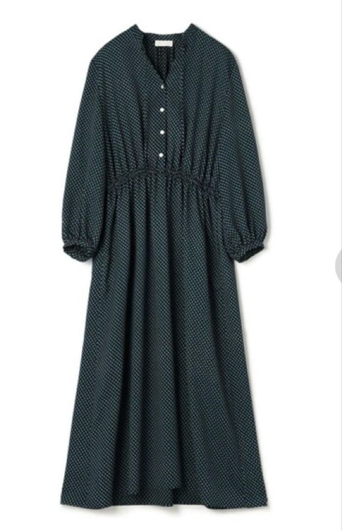 トゥモローランド ジオメトリックスクエアプリント ウエストシャーリングワンピース