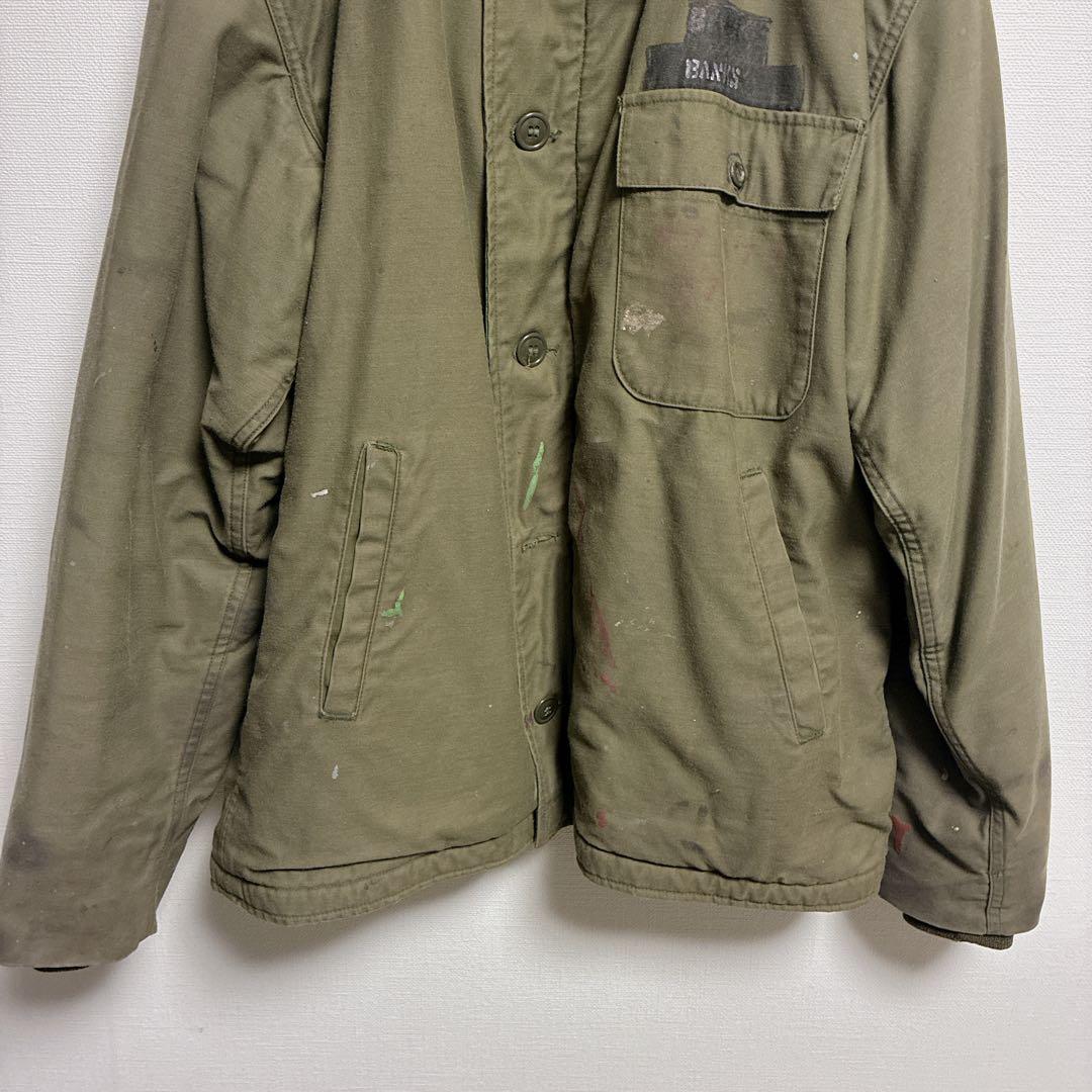 米軍実物 80s U.S.NAVY A-2 デッキジャケット ステンシル M
