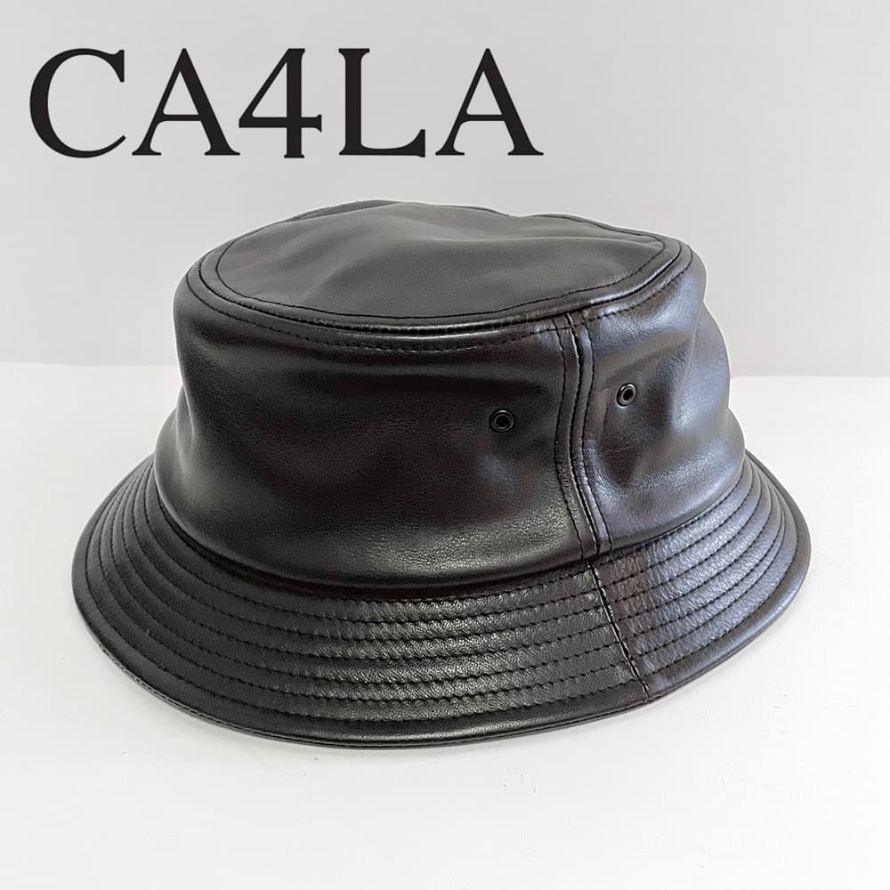 CA4LA カシラ レザーハット バケットハット 本革 黒 バケハ 本皮