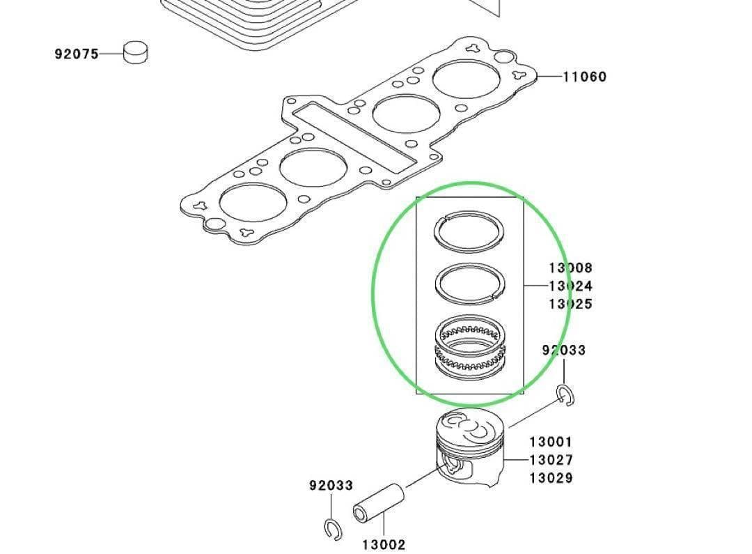 ゼファー400 ピストンリング セット エンジン ピストン ゼファー 386