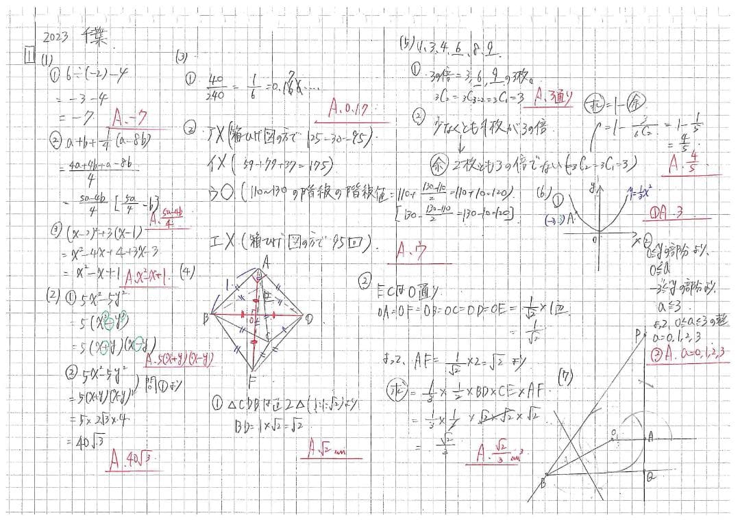 塾講師オリジナル数学解説 全問動画付 千葉 公立高校入試 2016-25 過去問