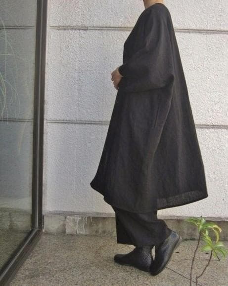 夏物＊ヨーガンレール麻縮み＊ロング羽織りチュニック＊ババグーリ